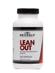 Beverly International Lean Out bottle front, stimulant-free fat-burning support