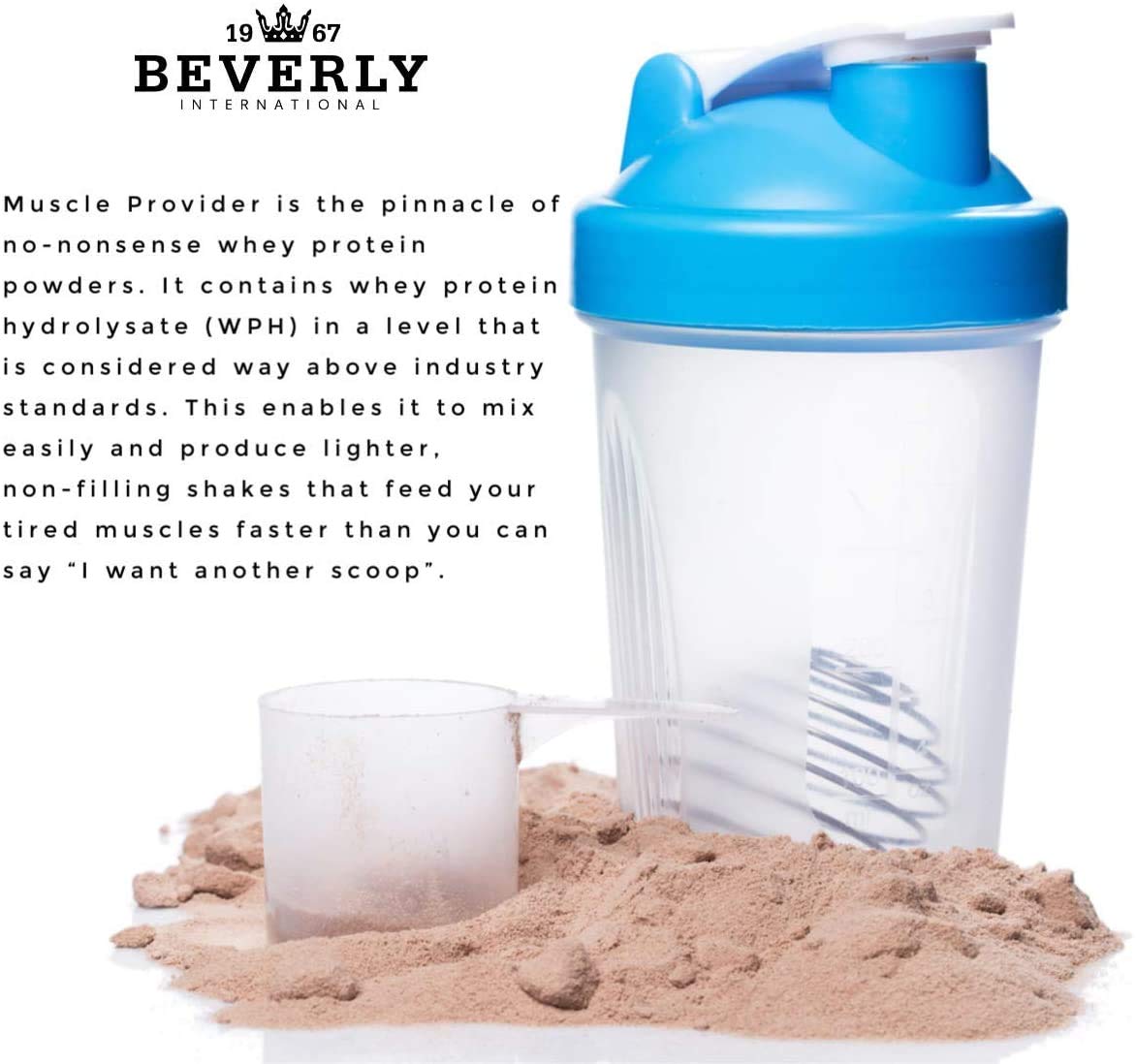 Be Beverly International Muscle Provider Vanilla post-workout setup for lean muscle support