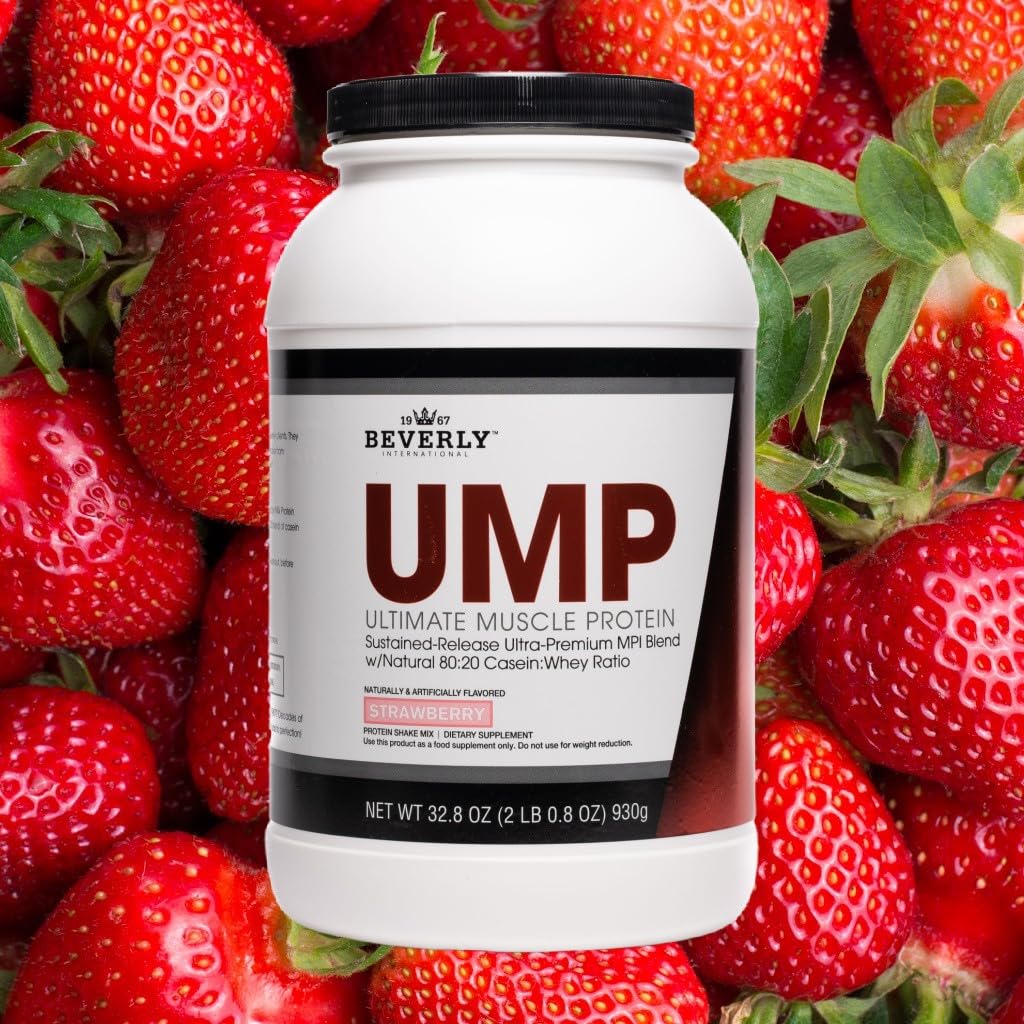 UMP strawberry label closeup highlighting clean ingredient list.
