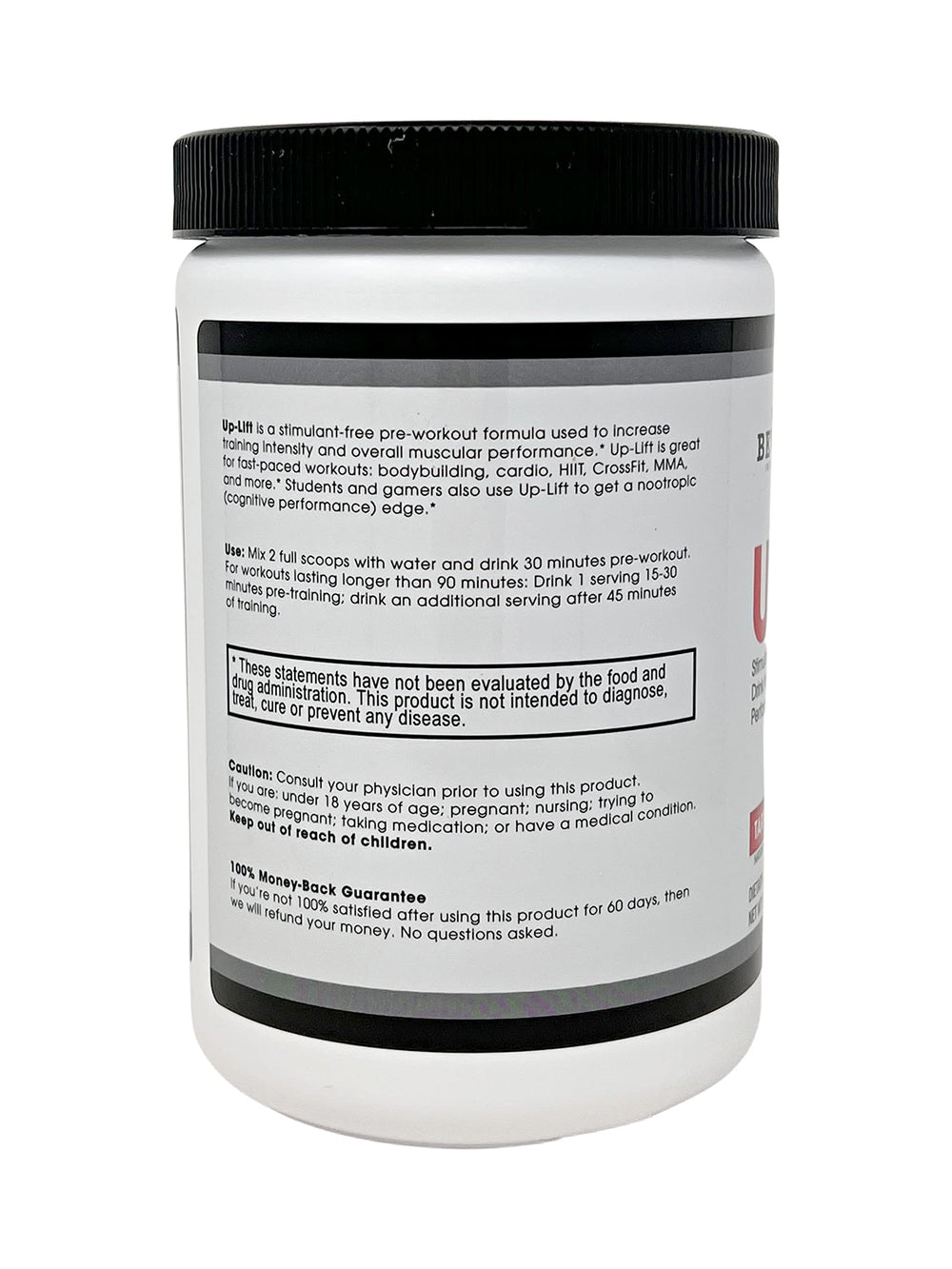 Beverly International Up-Lift powder scoop ready for pre- or intra-workout use.