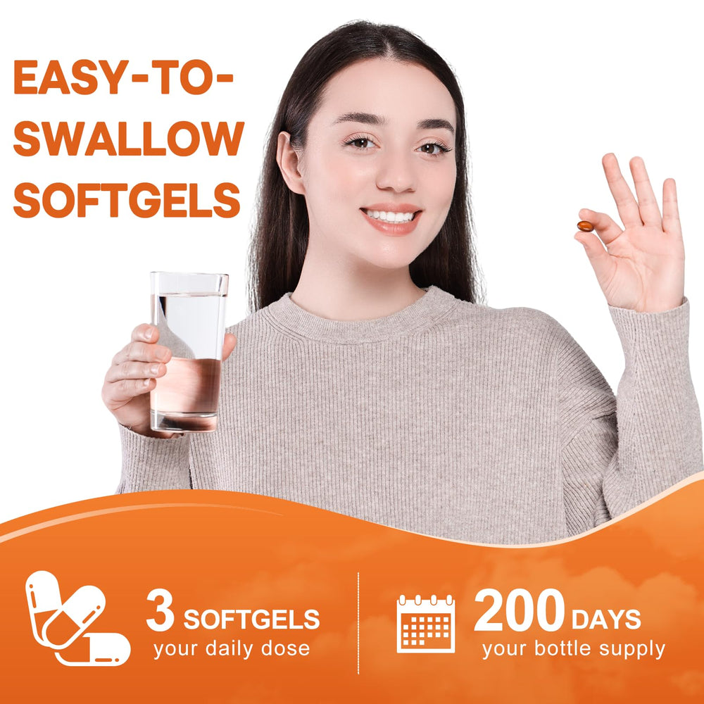 BEWORD six hundred softgels packaging promises a lengthy 200-day supply.