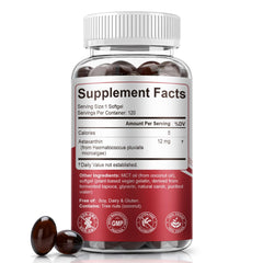 BEWORD Astaxanthin capsules closeup showing convenient softgels