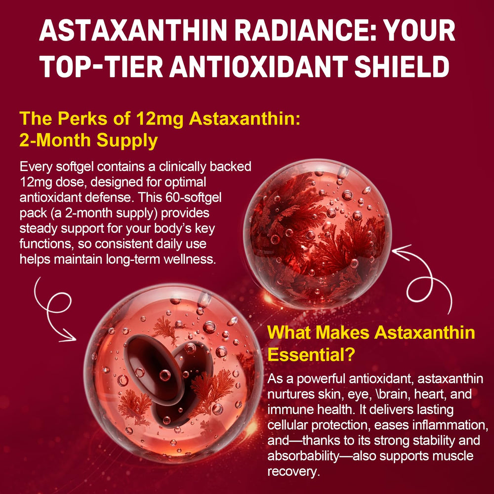 BEWORD Astaxanthin with MCT oil emphasizes enhanced absorption