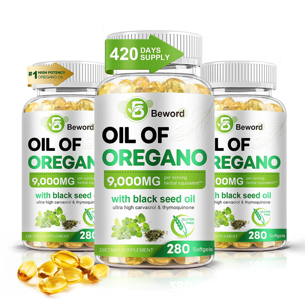 BEWORD Oil of Oregano softgel bottle shown for immune support