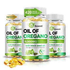 BEWORD Oil of Oregano softgel bottle shown for immune support