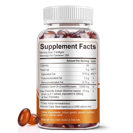 BEWORD pumpkin seed oil capsules support hair vitality and urinary comfort.
