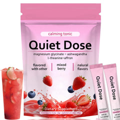Bexelora Quiet Dose berry flavor packets designed for easy nightly relaxation and stress support