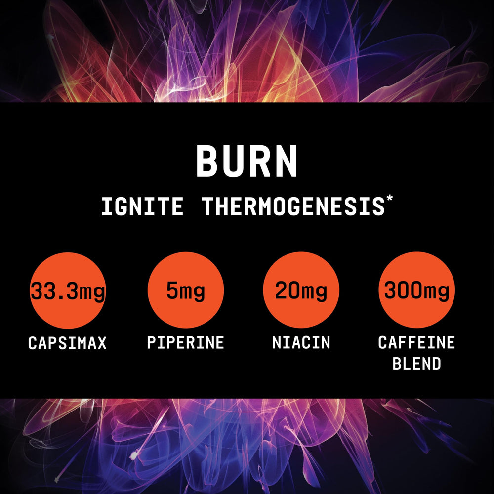 Beyond Raw Burn MF L-theanine and huperzine A closeup emphasizes focus aids