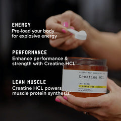 Morning workout setup with creatine powder ready to mix