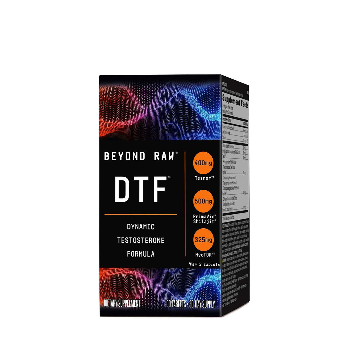 BEYOND RAW DTF bottle with dynamic testosterone formula for non-stimulant workouts