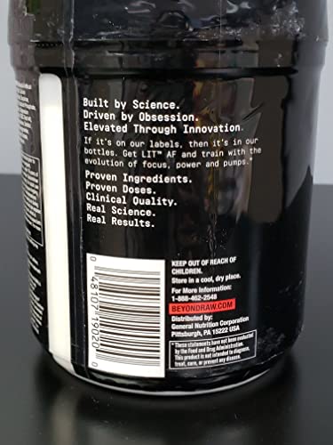 BEYOND RAW LIT AF powder-dispense shot for clean mixing.