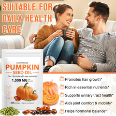 Beyxdu pumpkin seed oil capsules label closeup highlighting saw palmetto blend.