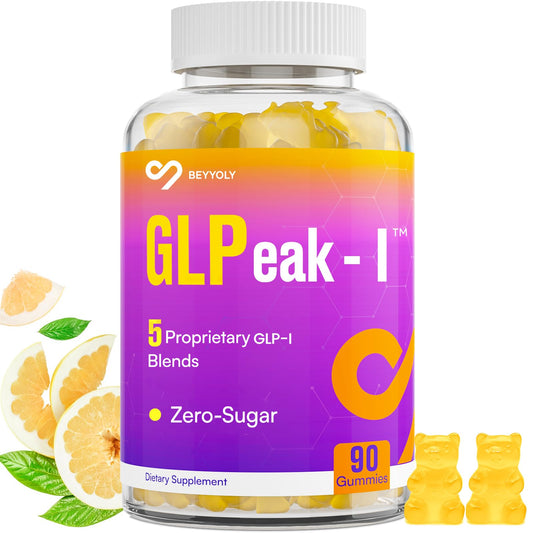 Beyyoly GLP-I Probiotic Gummy bottle front highlighting zero sugar and yuzu flavor