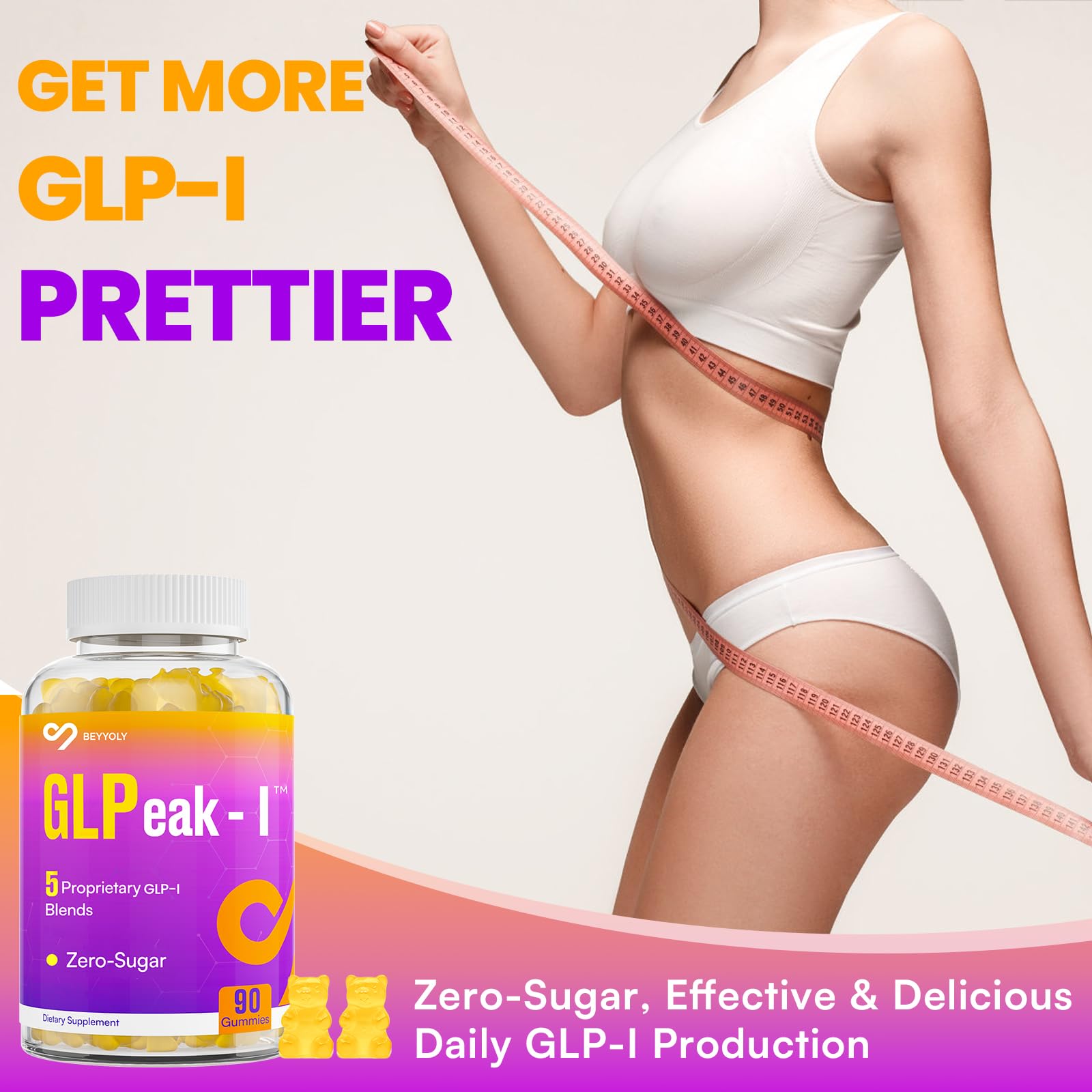Close-up of Beyyoly GLP-I Probiotic Gummy for yuzu flavor tasting