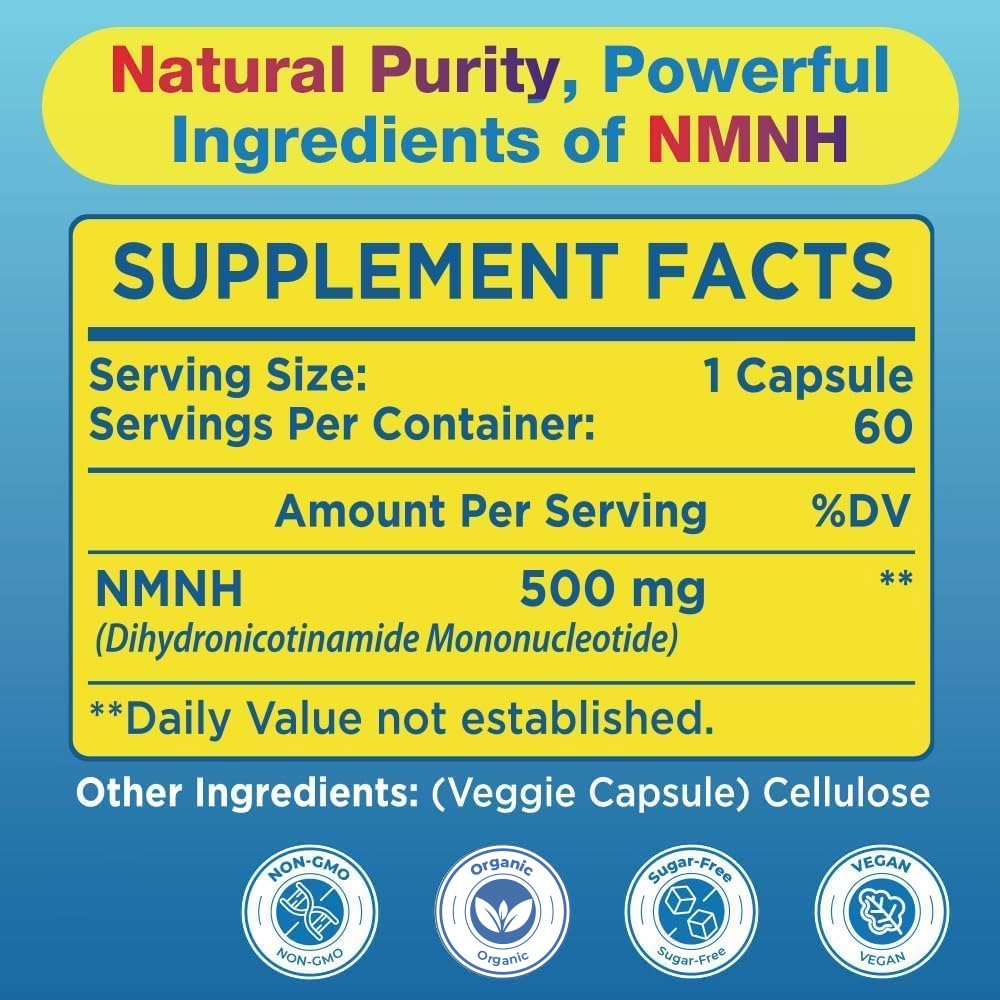 Beyyoly NMNH capsules close-up highlighting 500 mg potency