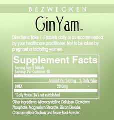 Bezwecken Gin Yam tablets closeup highlights small size for easy swallowing and digestion.