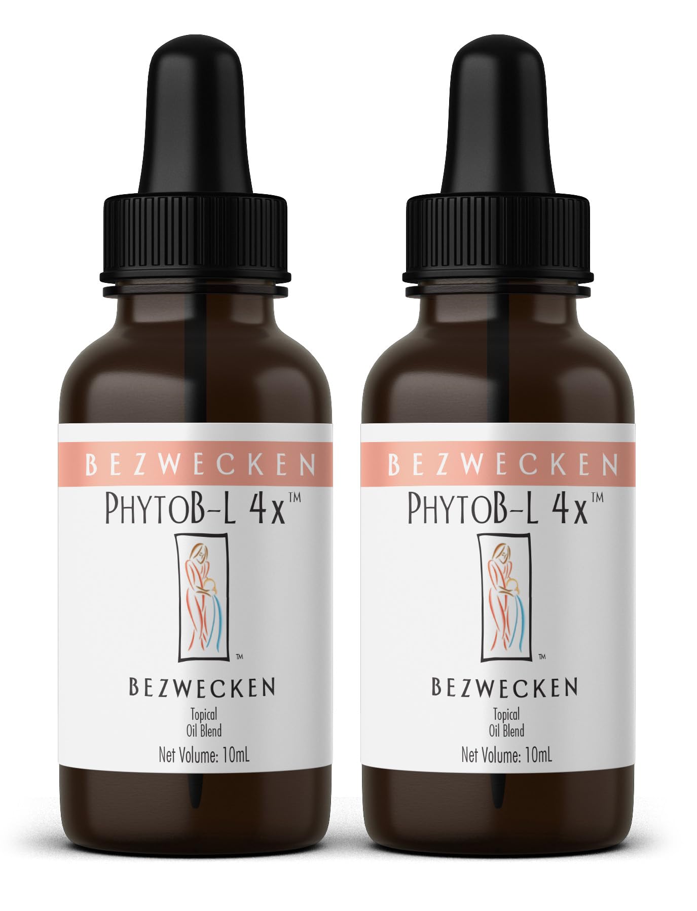 Bezwecken PhytoB-L 4X topical oil bottle closeup for even dispersion during shaking.