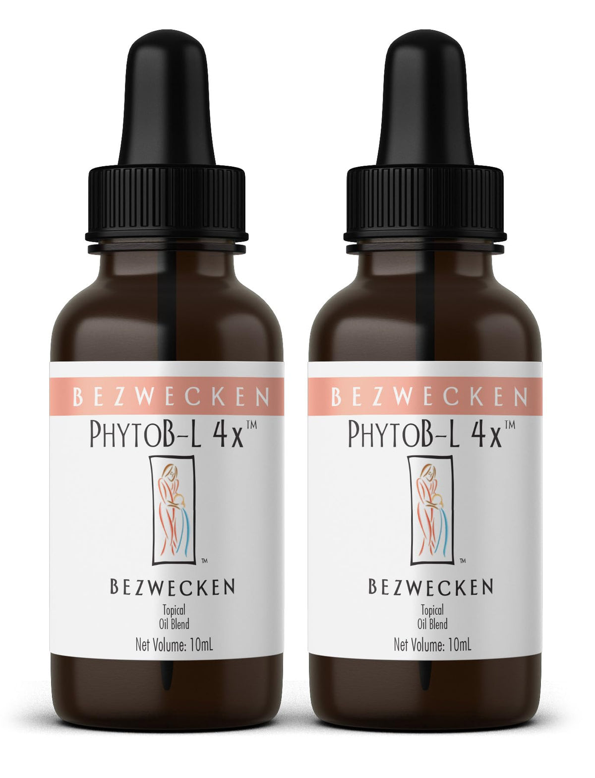 Bezwecken PhytoB-L 4X topical oil bottle closeup for even dispersion during shaking.