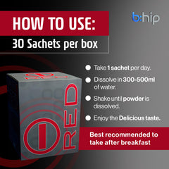 Bhip Red for Men Fit 30 servings container offers convenient daily energy.