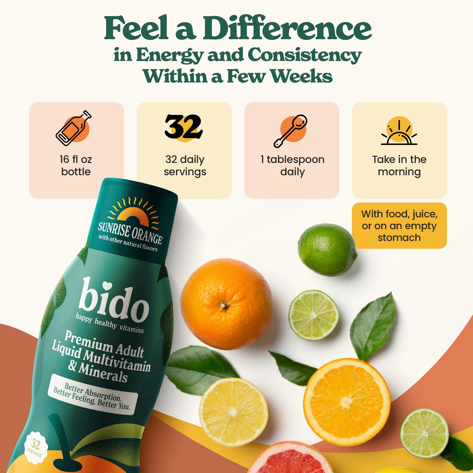 Bido daily use visual promoting vitality and balanced mood.