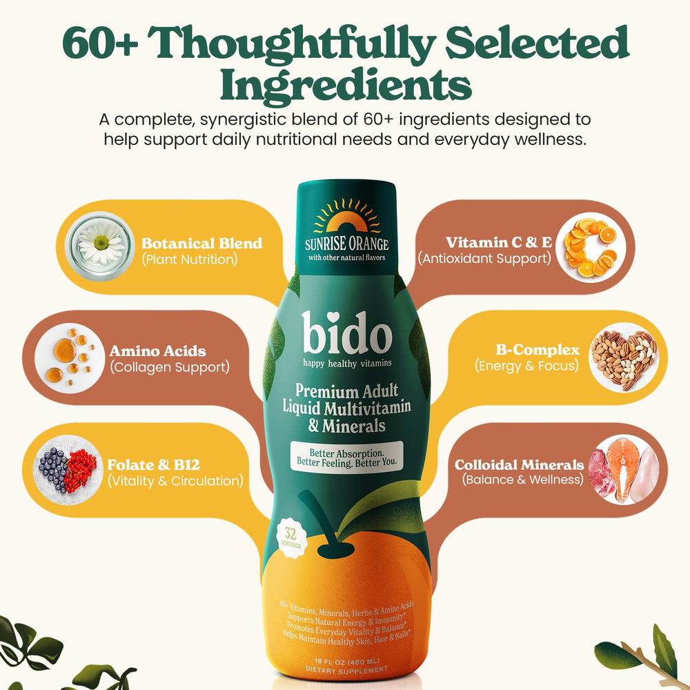 Bido bottle and packaging on counter, convenient wellness routine.