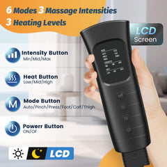 BIEAMA leg air massager heat settings control warmth levels