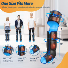 BIEAMA leg air massager 20-minute timer and auto-shutdown feature