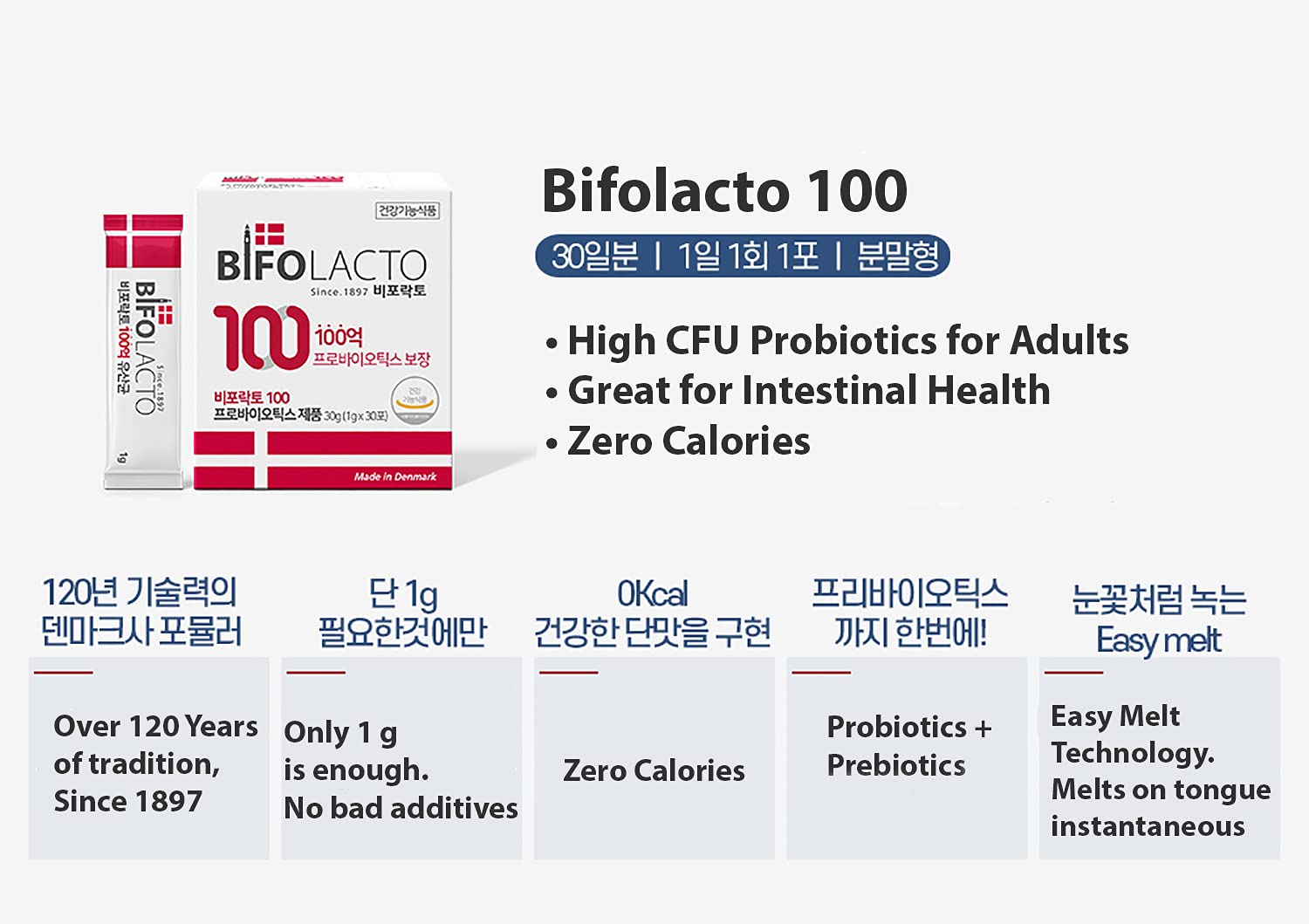 Bifolacto 100 zero-calorie probiotic option highlighted
