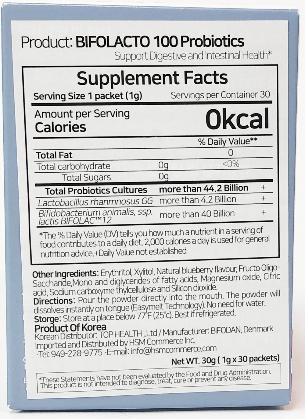 Bifolacto 100 zero-sugar formula suitable for sugar-free routines