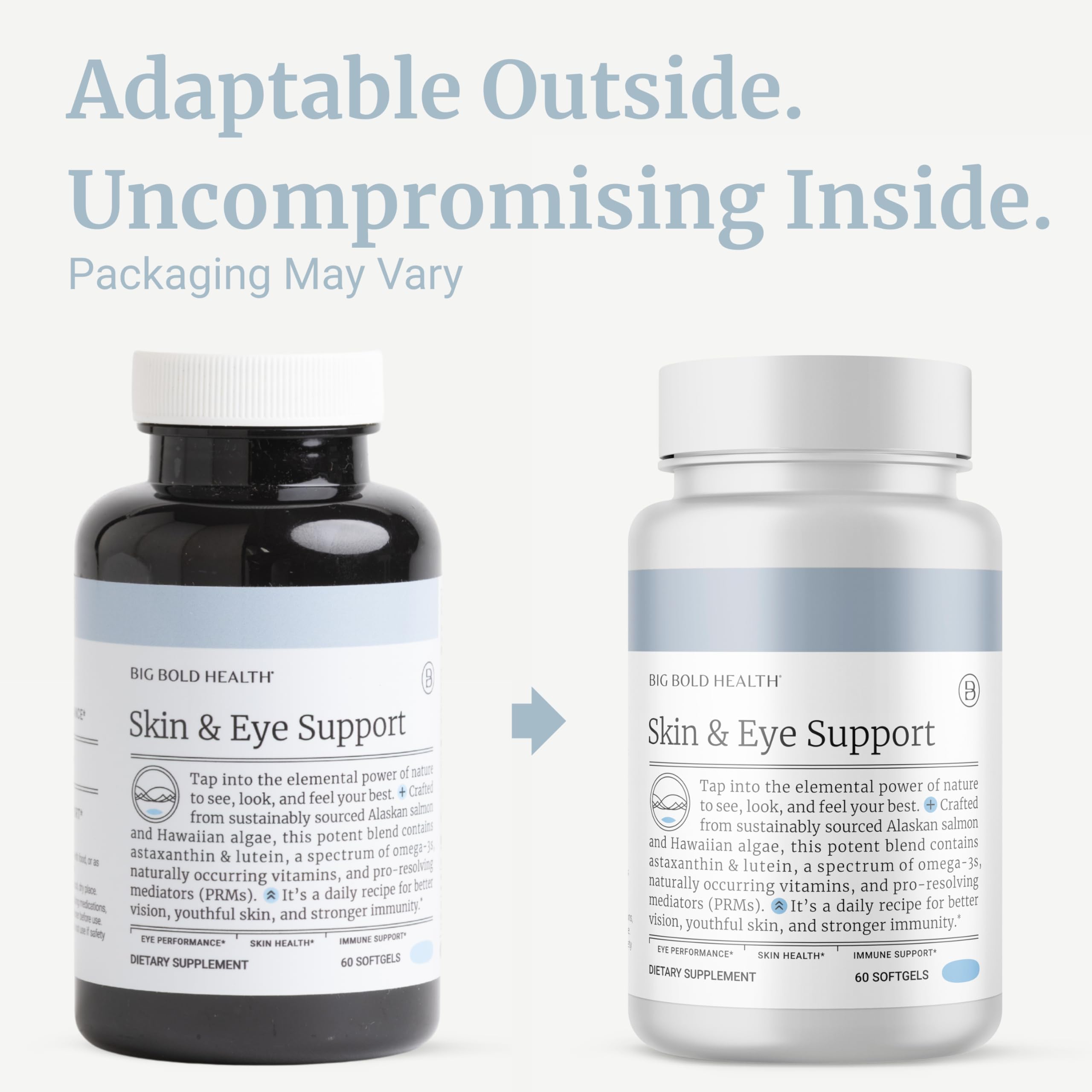 BIG BOLD HEALTH Label highlights DHA, EPA, DPA content and lutein.