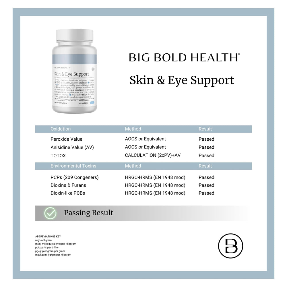 BIG BOLD HEALTH Third-party testing seal indicates purity and potency.