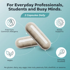 Big Valley Labs bottle with glass for calm, focused days
