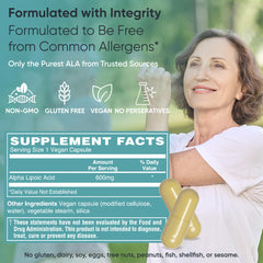 Big Valley Labs Alpha-Lipoic Acid 600 mg bottle on shelf highlighting vegan, gluten-free formulation