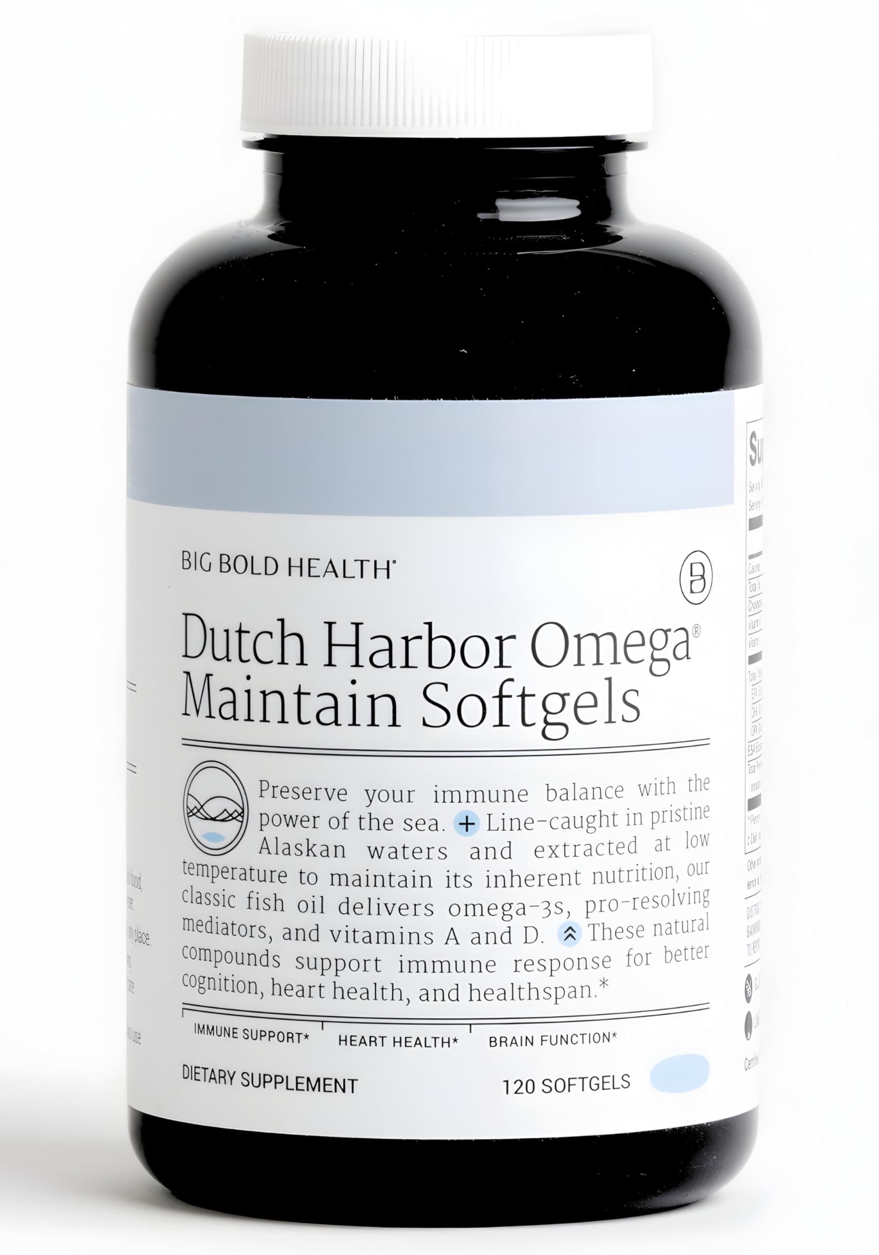 BIG BOLD HEALTH Dutch Harbor Omega Maintain softgels bottle for daily omega-3 support
