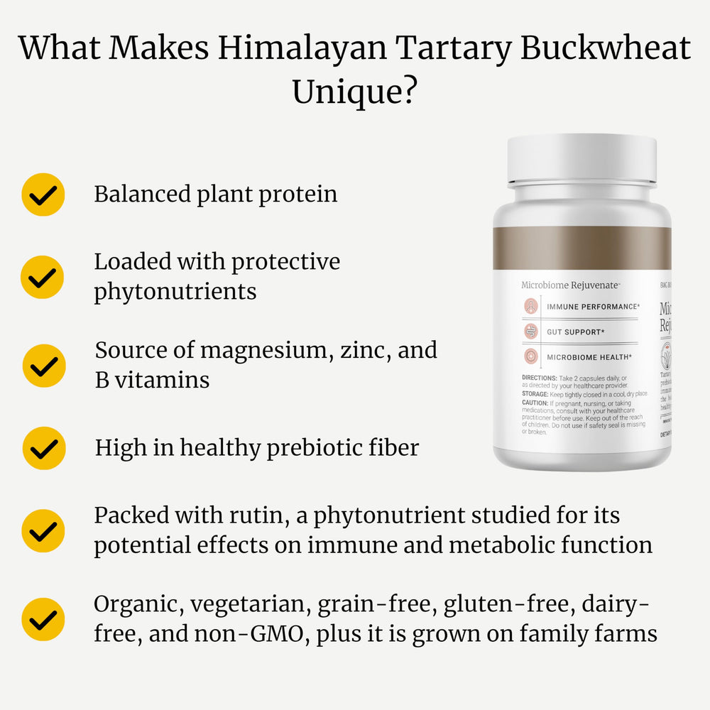 BIG BOLD HEALTH Himalayan Tartary Buckwheat focus illustrates natural nutrient blend.