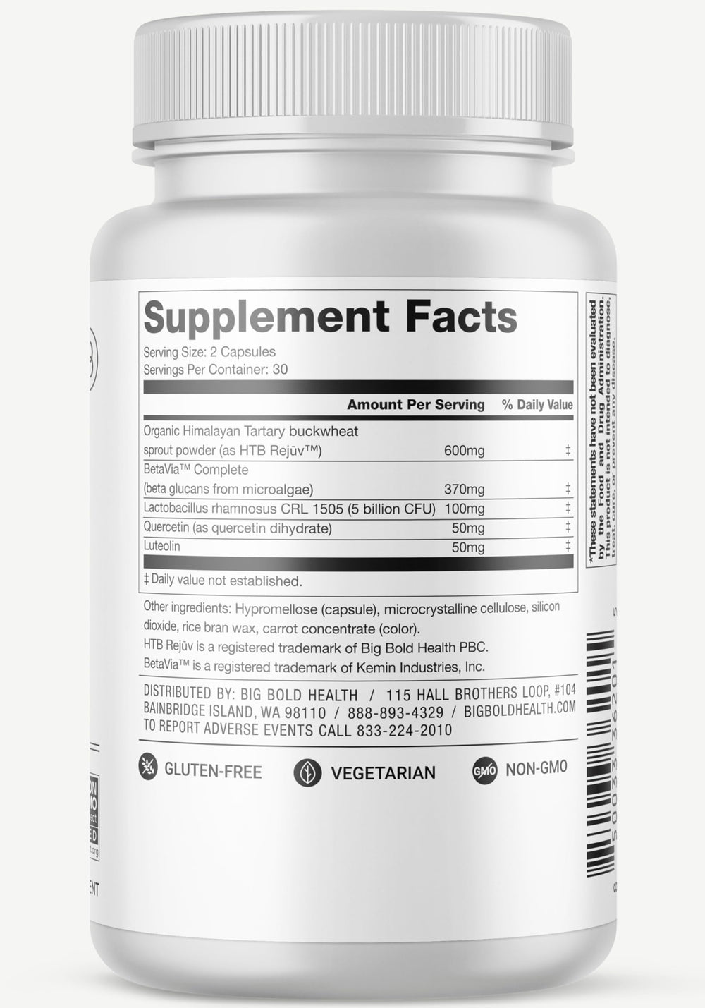 BIG BOLD HEALTH 60 capsules per bottle with 30-day supply label.