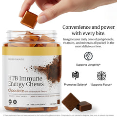 Label highlights organic Himalayan Tartary Buckwheat used in HTB Immune Energy Chews.