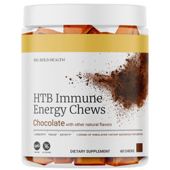 BIG BOLD HEALTH HTB Immune Energy Chews packaging on kitchen counter for daily energy.