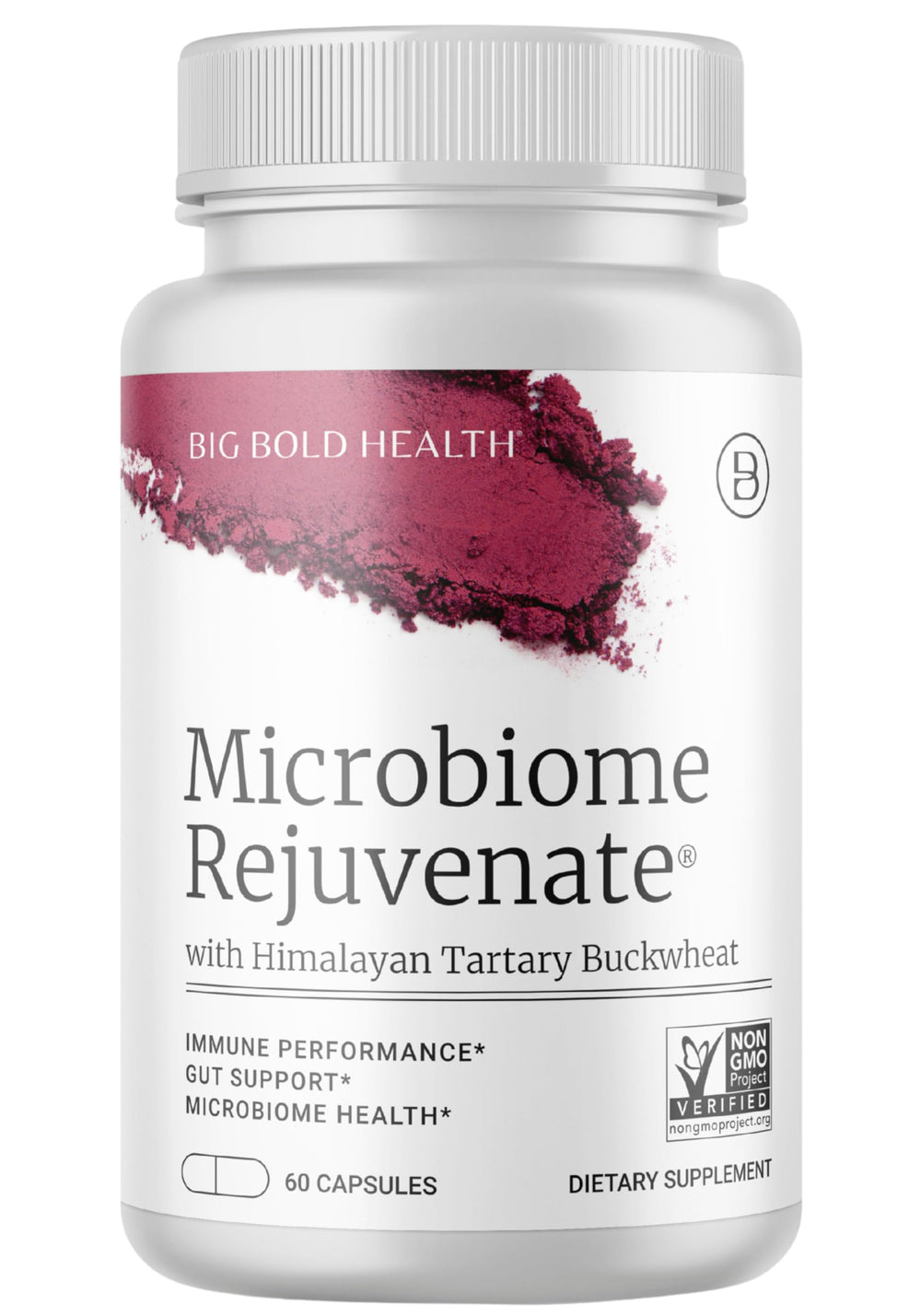 BIG BOLD HEALTH Microbiome Rejuvenate bottle front showing gut balance and immune potential.