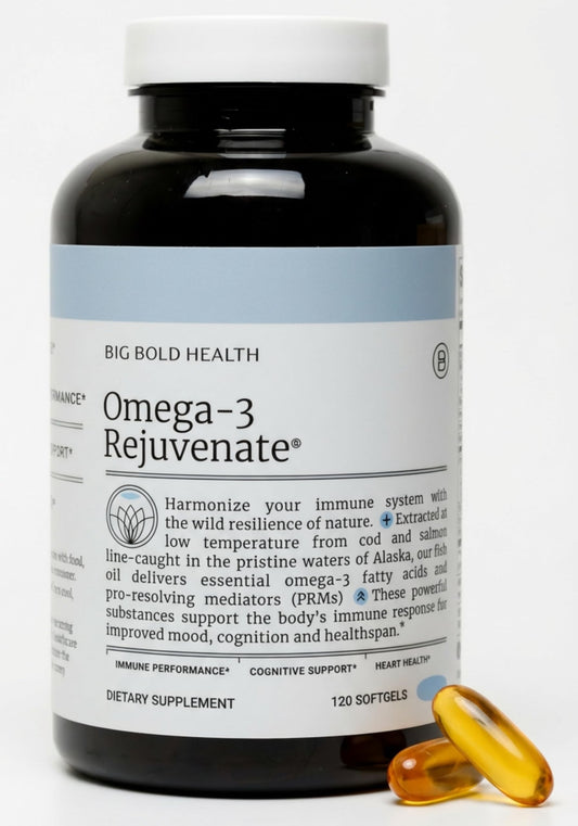 Big Bold Health Omega-3 Rejuvenate bottle front for daily wellness support.