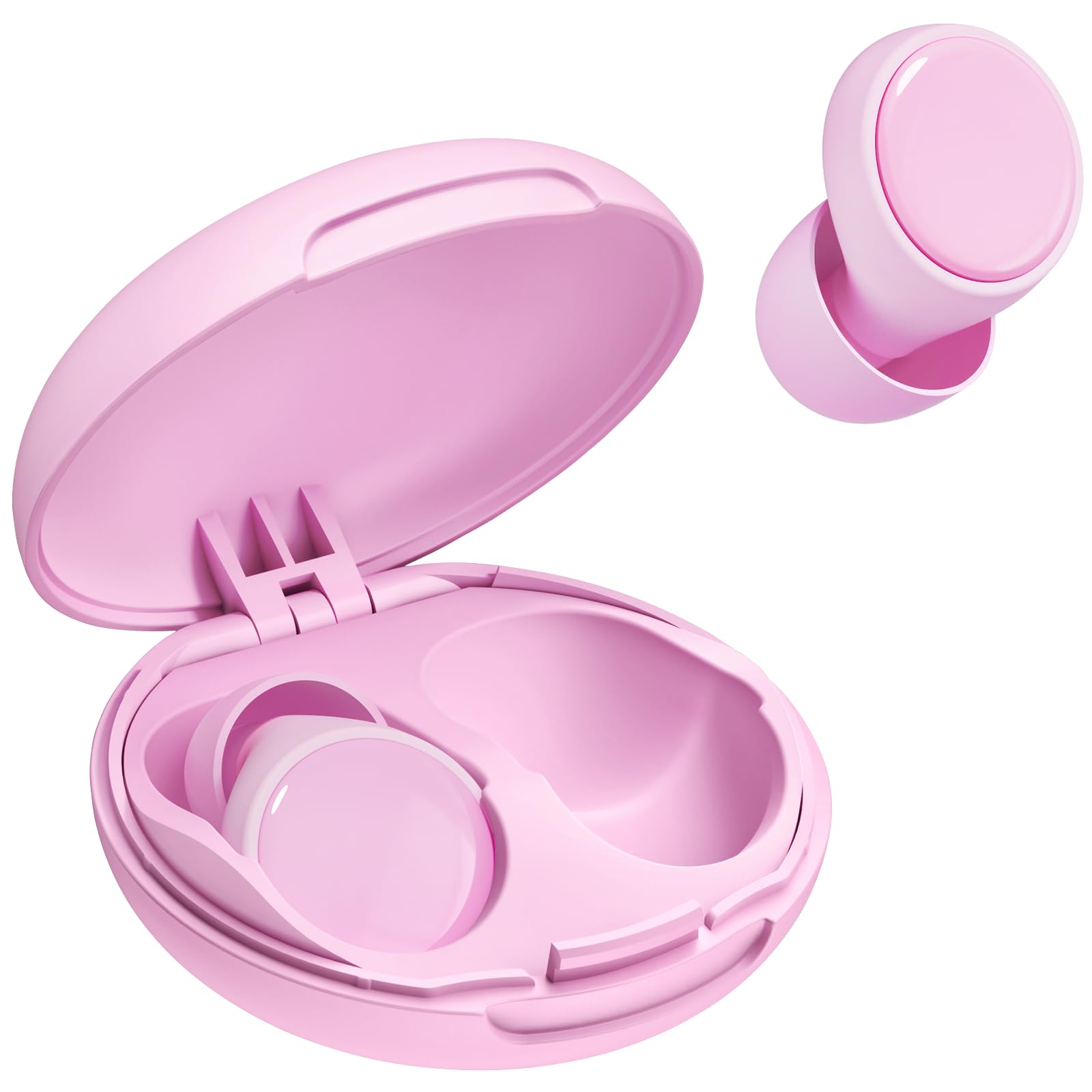 BIGOOD 45dB pink sleep ear plugs reduce ambient noise for restful sleep.
