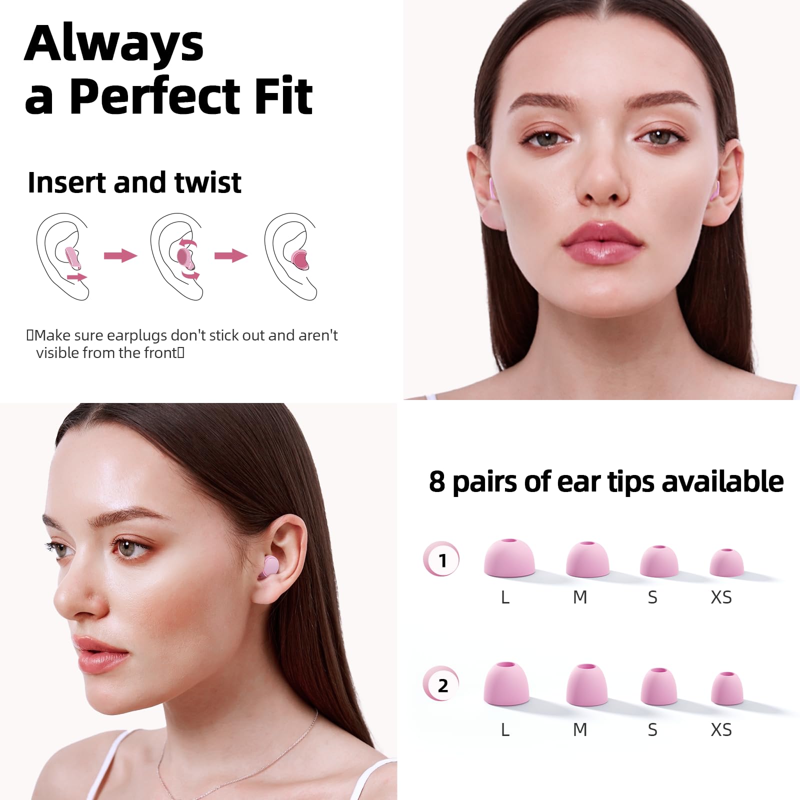 BIGOOD eco-friendly reusable ear plugs pink promote sustainable use.