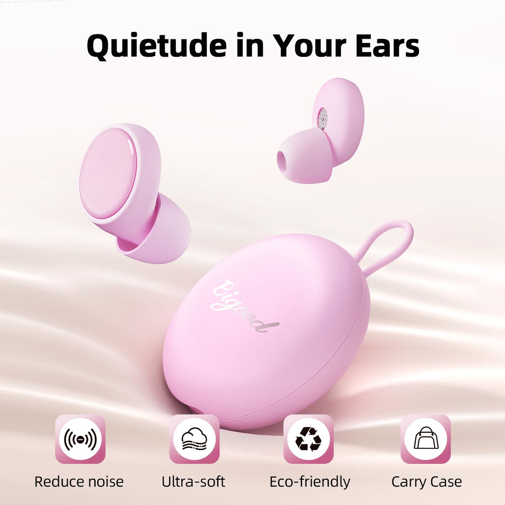 BIGOOD travel ear plugs pink handy on airplanes for quieter flights.