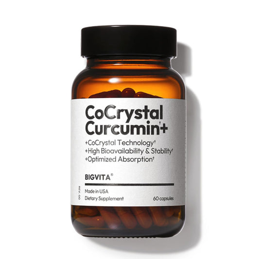 BIGVITA CoCrystal Curcumin+ bottle emphasizing enhanced absorption
