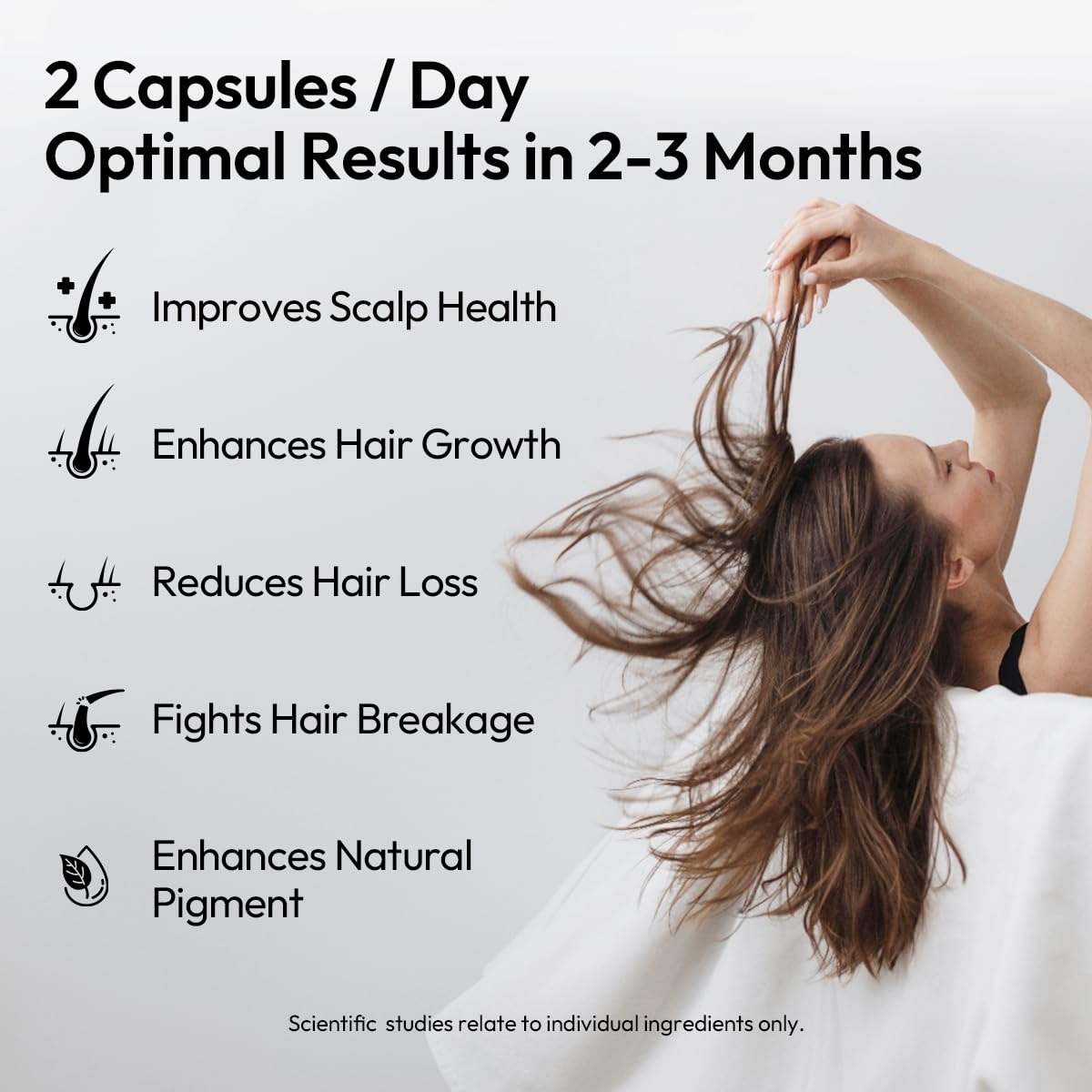 Close-up of BIGVITA capsules showing the easy daily intake routine