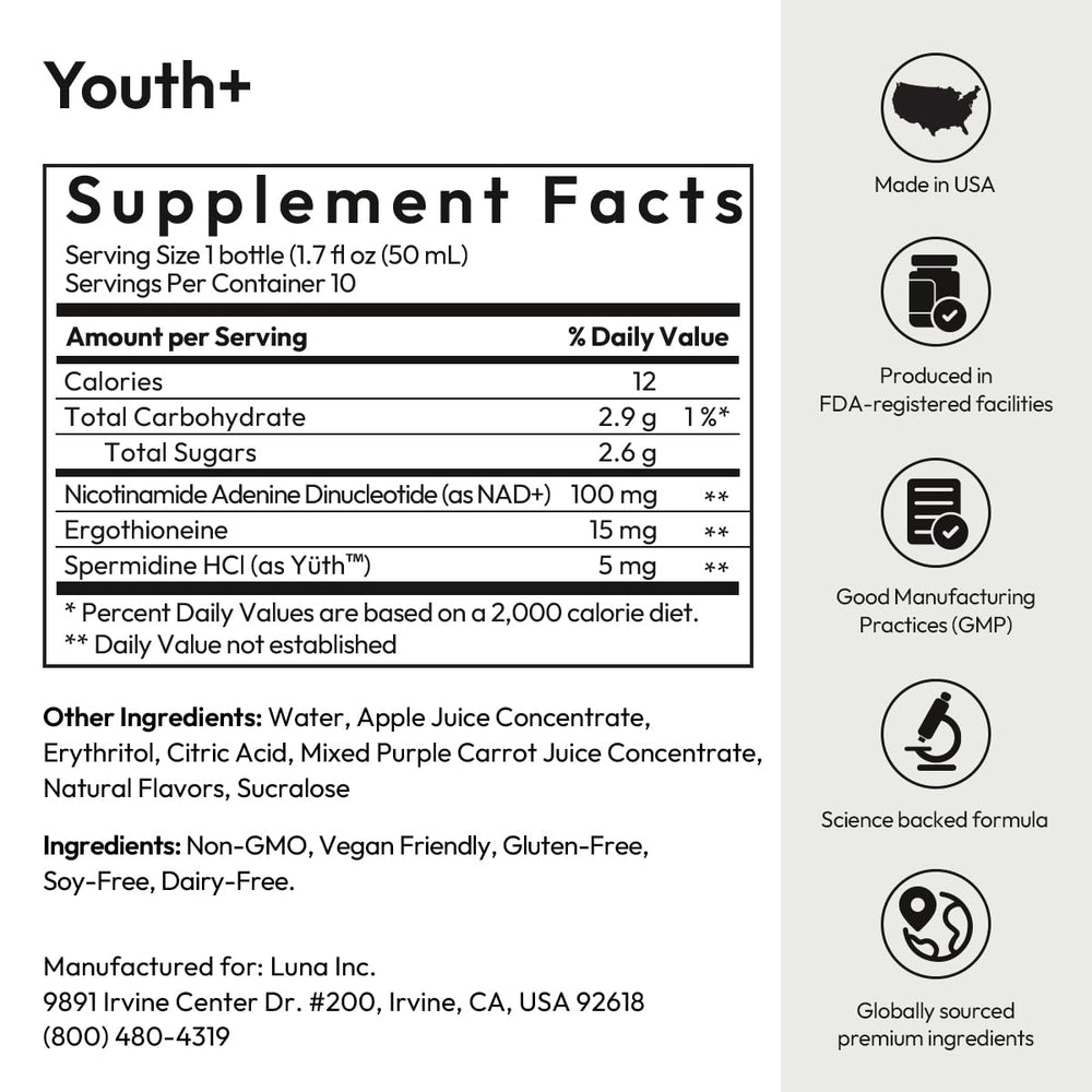 BIGVITA Youth+ USA seal reinforces trusted longevity innovation.