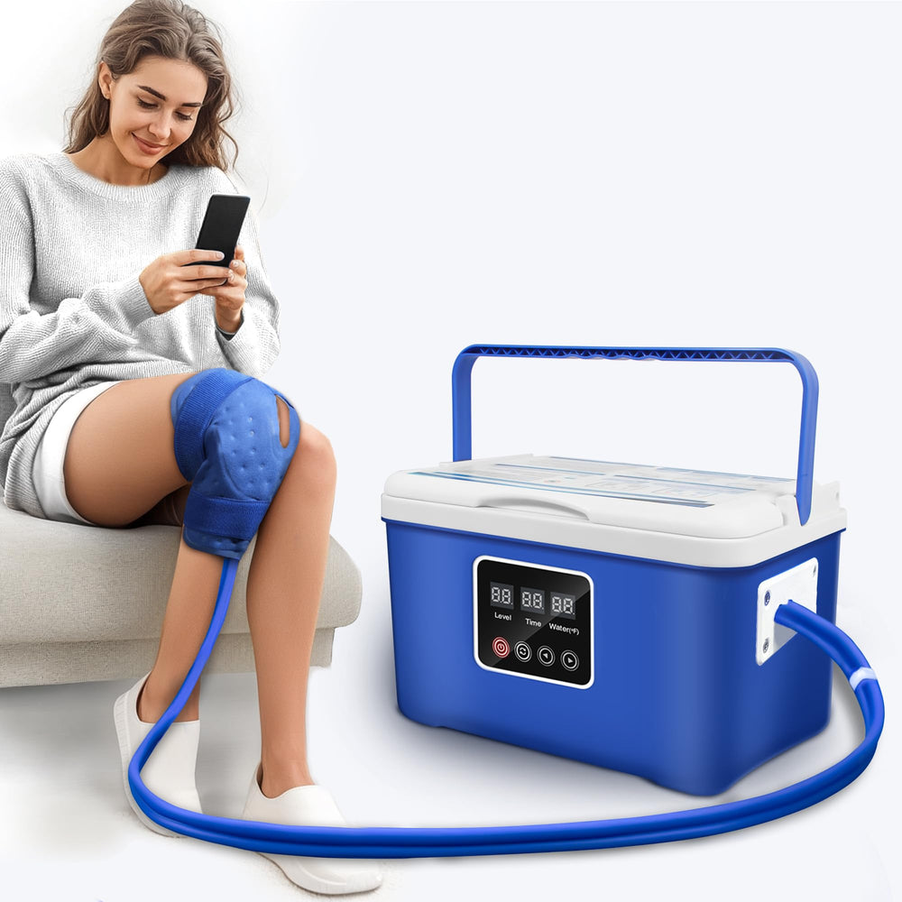 Bilinavy cold therapy machine for knee with adjustable flow for personalized relief.