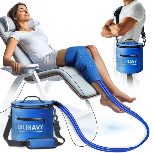 BilinavyNew cold therapy knee machine front view for targeted recovery and quiet operation