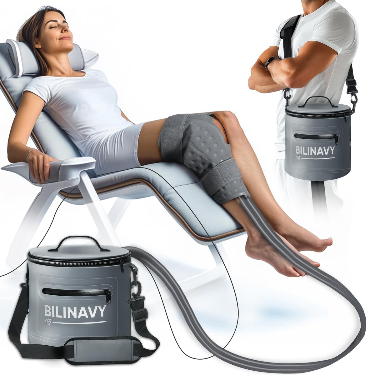 BilinavyNew cold therapy machine with knee pad for targeted knee cooling