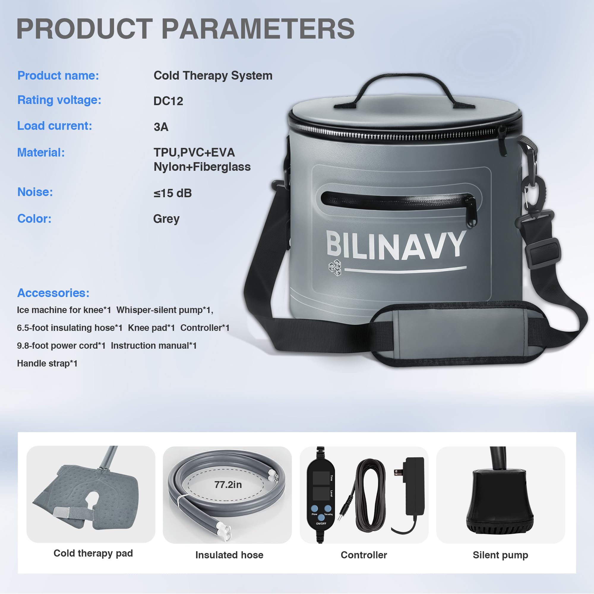 BilinavyNew ergonomic knee pad ensures even cooling distribution